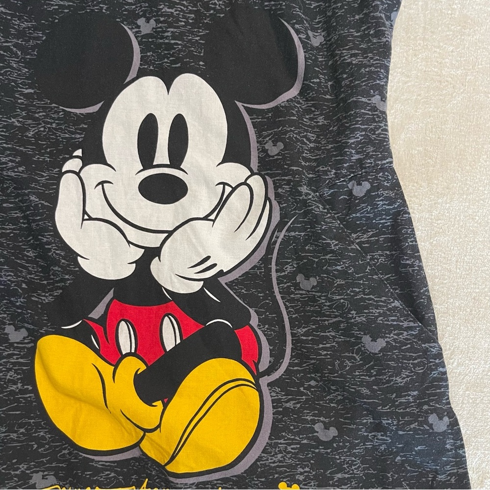 Disney Mickey Mouse Top Scrub Womens Small Pockets V-Neck Short Sleeve - Picture 7 of 7